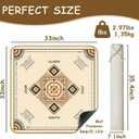 Portable Mahjong Mat with Rules (33"x33"), Ethnic Style Game Mat Noise Reduction Non-Slip, No Creases Rubber Table Mat Cover with Drawstring Bag & 3 Dice for Poker, Card, Tile & Board Game