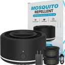 Mosquito Repellent Outdoor Patio, Recharageable Mosquito Repeller 2 Plant-Based Refills, Ready-to-use Mosquito Repeller Device for Camping Outing(Black, Pack of 1)