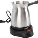 Turkish Coffee Pot, Stainless Steel Arabic, Greek & Turkish Electric Coffee Maker Machine Pot, 600ml Coffee Tea Warmer Kettle with Removable Anti Scald Handle Cordless Base for Home & Travel (GW-8054)