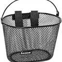 ANZOME Kids Bike Basket, Bicycle Basket for Boy and Girl, Waterproof Metal Wire Children's Bicycle Basket, Suitable for Most Children's Bicycles and Kids Tricycles