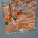 2 x Baby Boy Girl Easter Outfit Sweatshirt Romper Striped Carrot/Bunny Long Sleeve Bubble Romper Waffle Knit Bodysuit (3-6 Months, Orange)