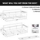 Moforoco Shower Caddy Shelf Organizer Rack, Self Adhesive Black Bathroom Shelves Basket, Home Farmhouse Wall Inside Organization and Storage Decor Rv Accessories, First Camper Apartment Essentials