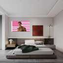 Josh American Flag Wall Tapestry, Pink Allen Wall Art Poster Fans Gift Merch, 3x5 Feet, Modern Patriotic Decor with Brass Grommets