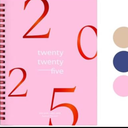 Rileys & Co 2025 Floating Weekly Planner - Annual Weekly & Monthly Agenda Planner, Jan - Dec 2025, Flexible Cover, Notes Pages, Twin-Wire Binding (6 x 8-Inches, Pink), 5 PCS