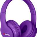 MIDOLA Kids Headphones Bluetooth 5.3 Wireless 60H Play Time Volume Limit 85/110dB Over Ear Foldable Protection Headset/Wired AUX Cord Mic for Child Boy Girl Travel School Phone Pad Tablet Purple