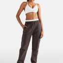 YEOREO Women's Fleece Jogger Cargo Sweatpants Marceline Oversize Drawstring Baggy Cinch Bottom with Pockets (Black, L)