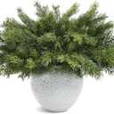 Artgar 6 Pcs Christmas Pine Branches  18" Realistic Artificial Greenery Pine Stems - Real Touch Faux Cedar Picks for Vase, DIY Garland Wreath Home Indoor Outdoor Xmas Decorations
