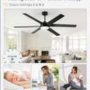 Fanbulous 60 Inch Ceiling Fans with Lights and Remote, Reversible 6 Blades & Dimmable 3-Color Outdoor Ceiling Fans for Patios, DC Motor Large Ceiling Fan for Indoor or Covered Outdoor-Black