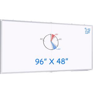 Magnetic Dry Erase Board 96 x 48 inches, Maxtek 4" x 8" Whiteboard for Wall, Large White Board Dry Erase Foldable Wall-Mounted Aluminum Frame Erase Board with Marker Tray for Office Home and School