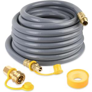 3/4 Inch Natural Gas Hose for Generator 30FT, Natural Gas Line for Generator, With Quick Connect Fittings Use for Heater, Grill, Generator NG Conversion, CSA, Outdoor Use