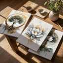 3PCS Zen Meditation Lotus Canvas Wall Art Spiritual Bathroom Yoga Spa Paintings Pictures Wall Decor Tree of Life Posters Prints Artwork for Living Room Office Bedroom Home Decoration., 24"L x 16"W-Canvas