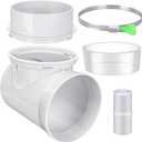 90 Degree Dryer Vent Elbow Kit, Dryer Vent Connector,Dryer Duct Connector, 90 Degree Dryer Vent Tight-Fit Connector Elbow for 4 Inch Dryer Duct Vent Hose.