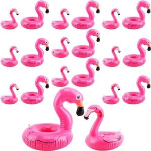 Octaday 20 Pcs Inflatable Flamingo Drink Holders Blow up Flamingo Drink Floats Cup Coasters for Pool Bachelorette Party, 2 Size
