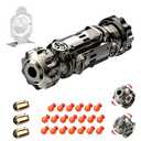 4 in 1 Metal Fidget Gun Toy Shoot+ Spinner+ Ratchet+ Slider Finger Fidget Toys Adults EDC ADHD Focus Anxiety Stress Relief Boredom Office Travel Toy (Titanium Color)