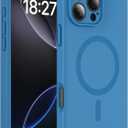 Magnetic for iPhone 16 Pro Case, Compatible with MagSafe, Full Camera Protection, Military-Grade Protection 3.0mm Thicken Silicone Phone Cover for 16 Pro 6.3", Lake Blue
