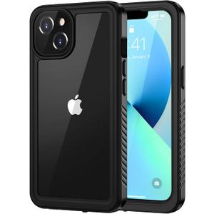 Lanhiem for iPhone 13 Mini Case, IP68 Waterproof Dustproof Shockproof Cases with Built-in Screen Protector, Full Body Sealed Protective Front and Back Cover for iPhone 13 Mini, 5.4 inch (Black)