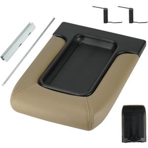 Youxmoto Center Console Lid Armrest Cover Fit for Chevy Silverado 1500 2500 3500 HD 2001-2006; Avalanche/Tahoe/Suburban; Fit for GMC Sierra Yukon/for Escalade; Beige Fits 19127364, 19127366