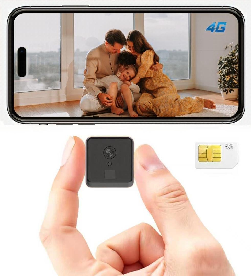 4K Hidden Camera,Security Camera No WiFi with 4G SIM Card,Nanny Cam Hidden Camera,Small Cameras Hidden Wireless,Secret Cameras for Spying,App Control with Motion Detection and Night Vision