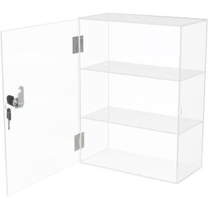 Choowin 3 Shelf Acrylic Display Case with Lock Key, Clear Locking Display Case Showcase Cabinet with Fixed Shelves - Safe Storage for Collectibles, 12x6x16 inch (Fixed 3 Shelf 12x6x16 inch) Choowin 3 Shelf Acrylic Display Case with Lock Key, Clear Locking Display Case Showcase Cabinet with Fixed Shelves - Safe Storage for Collectibles, 12x6x16 inch (Fixed 3 Shelf 12x6x16 inch)