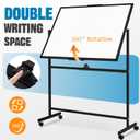48" X 36" Large Rolling Whiteboard, 360Rotation Magneitic White Board with Stand, Double Sides Whiteboard Easel on Wheels, Big Dry Erase Board for Office, School, Home