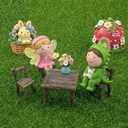 Fairy Garden Accessories 10-Pack Miniature Table and Chairs Set, Mini Fairy Garden Resin Ornaments, Outdoor Decor for Miniature Dollhouse & Micro Landscape DIY