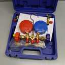 Orion Motor Tech 3 Way AC Diagnostic Manifold Gauge Set for Freon Charging, Fits R134A R12 R22 and R502 Refrigerants, with 3FT Hose, Tank Adapters, Quick Couplers and Can Tap