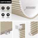 LazBlinds Cordless Cellular Shades, No Tools No Drill Light Filtering Honeycomb Shades Pleated Blinds for Windows, 27'' W x 64'' H, Mocha