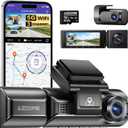 AZDOME M550 Pro 5G WiFi 3 Channel Dash Cam Built-in GPS, 4K Dual Dash Camera Front and Rear with 64GB Card, 2.5K+1080P+1080P Triple Car Camera, 3.19" IPS Screen, IR Night Vision, 24H Parking Mode