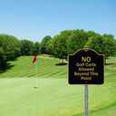 "SignMission Designer Series Sign - Private Driveway, No Turn Around | Black & Gold 18"" X 18"" Heavy-Gauge Aluminum Architectural Sign | Protect Your Business & Municipality | Made in The USA" (A-DES-BG-1818-9780)