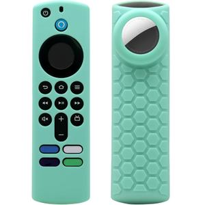 TV Stick 3rd Remote Cover Case with Holder for Tracker, Compatible with Alexa 3rd Gen Remote,Tracker Cover for Tile Sticker, Mint Green