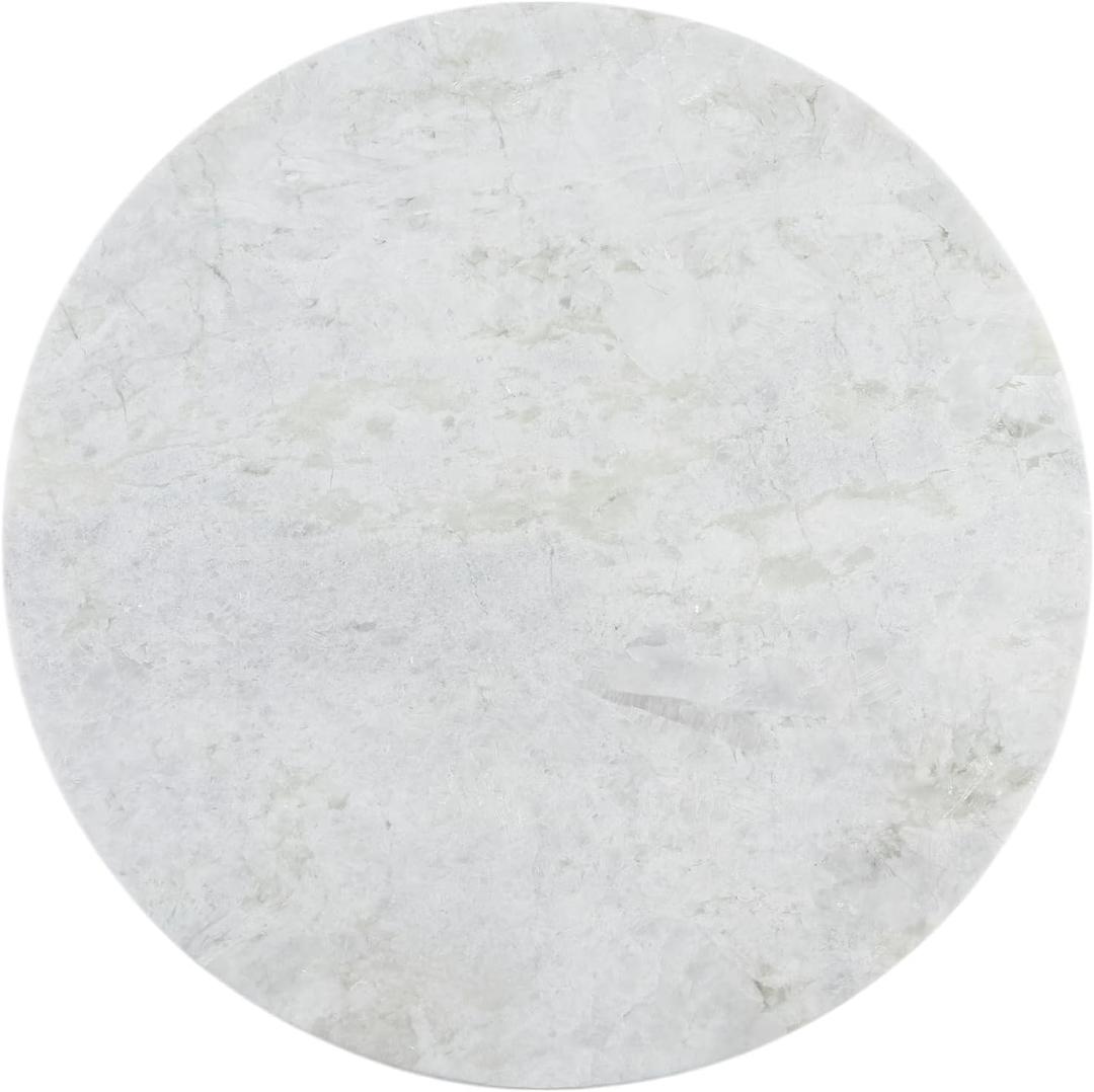 Koville 16" Light Gray Marble Stone Cutting Board, Non-Stick Dough Pastry and Cutting Boards for Kitchen Counter, Marble Cheese Board for Baking, Charcuterie, Trivet, Round Serving Slab for Countertop