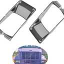 2Pcs Headlight Bezel Chrome Kit Fits for International 9400 8200 8300 4900 4700 from 1987 to 2003 Replaces 1661763C1
