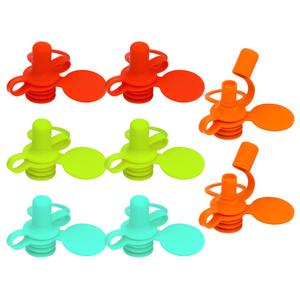 Morlike Baby Water Bottle Cap Silicone Bottles Top Spout Adapter Replacement for Toddlers Kids and Adults, Protects Kids Mouth - No Spill & BPA Free (Mix - 8 Pack)