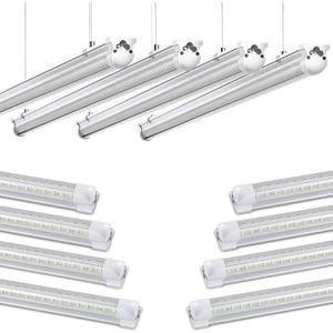 8Pack 4FT LED Shop Light Garage Lights,50W 5000K/Daylight White 7550LM,Hanging/Surface Mount,Plug and Play,Linkable LED Shop Lights,T8 4FT Tube Light for Warehouse Workshop Basement