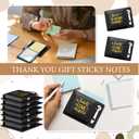 12 Sets Teacher Appreciation Gift Sticky Note Holder with PU Leather Box, Thank You Motivational Pen Holder Bulk Inspirational Gift for Teachers, Coworkers, Employee, Nurse, Staff