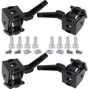 4 Sets Black 2020 Aluminum Extrusion Pivot Hinge Swivel Degree Angle Bracket with Handle for 20 Series 20/20 2040 V T Slot Extruded Aluminum Profile Hardware Connector