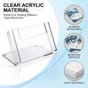 4 Pcs Clear Acrylic Brochure Holder, 4 x 6 Inch Flyer Menu Display Stand Organizer for Desk Countertop Literature Magazine Pamphlet Booklet Card