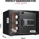 Amazon Basics Steel Home Security Safe with Electronic Keypad, Programmable Combination Lock for Documents, Jewelry, Valuables, Removable Shelf, 1.52 Cubic Feet, Black, 13.8"W x 13"D x 16.5"H