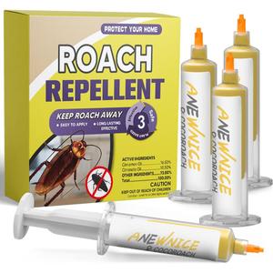 fcesiweg Roach Repellent for Indoor Use, Cockroach Repellent for Kitchen, Roach Repellent for Home,Car,Pet and People Safe,Simple to Use 4 Pack