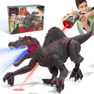 FRUSE Remote Control Dinosaur Toys, RC Walking Robot Dinosaur w/Light Tracing, Spray Mist, LED Light, Roaring, Jurassic Dinosaur Toys, Toys for Kids Girls Age 3 4 5 6 7 8