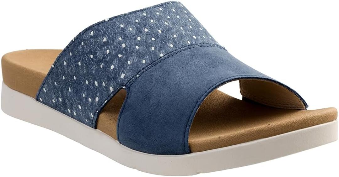Spenco Women's Dawn Mule (8 Wide,  Blue Ostrich)