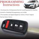 MechanMagic Key Fob Remote Replacement Fits for Honda Civic 2016 2017 2018 2019 2020/Accord 2016 2017 MLBHLIK6-1TA Keyless Entry Remote Control Uncut 4 Buttons 433Mhz (35118-T2A-A60)