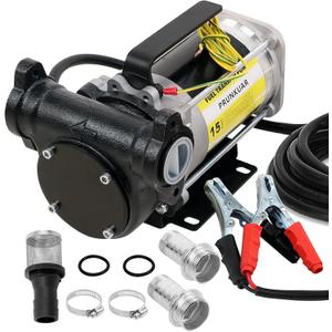 12V Automatic Gasoline Fuel Transfer Pump Kit,15 GPM Heavy-duty Self Priming Portable Self-priming Fuel Oil Transfer Pump for Gasoline, Diesel, Kerosene, Mineral Spirits and More