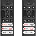 (Pack of 2) RC813 Infrared Remote Control, for TCL Google TV Remote Control, with 6 Shortcut Keys. Compatible with TCL 4k QLED/UHD/QD-Mini Series Smart TVS (no Voice)