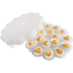 Deviled Egg Container with Lid - Food Storage Containers Hold 18 Hard-Boiled Eggs Each for Catering, Parties, or Buffet by Classic Cuisine