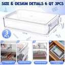 Leinuosen 3 Pcs 6 Qt Clear Plastic File Storage Boxes with Latches & Lids 9 x 13 Stackable Portable Project Case Storage Bins Certificate Organizer Container for A4 Paper School Supplies