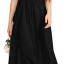 Imily Bela Girls A-Line Halter Dress Junior Bridesmaid Flower Girl Flowy Chiffon Maxi Dresses Wedding Party Pageant Gown (10-12 Years)