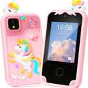 Kids Phone for Girl Toys, Christmas Birthday Gifts for Age 3-10 Year Old Girls Boys Toys, Kids Toddler Smart Phone, Detective Educational Learning Toys with 2.8" Touchscreen, Music Video Game (Pink)
