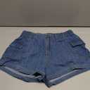Womens High Waisted Cargo Jean Shorts Y2K Casual Summer Denim Shorts Elastic Waist Pull On Shorts with Pockets Small