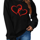 LHBNK Valentines Sweatshirt Women Love Heart Shirts Pullover Long Sleeve Tops, Size 2XL